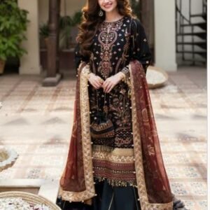 Salitex 3PC unstitiched Festive Embroidered Suit